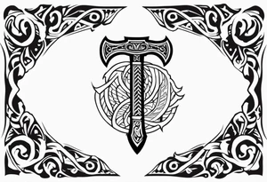 Valhalla axe sword tattoo idea