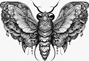 moth, “snake head wings” tattoo idea
