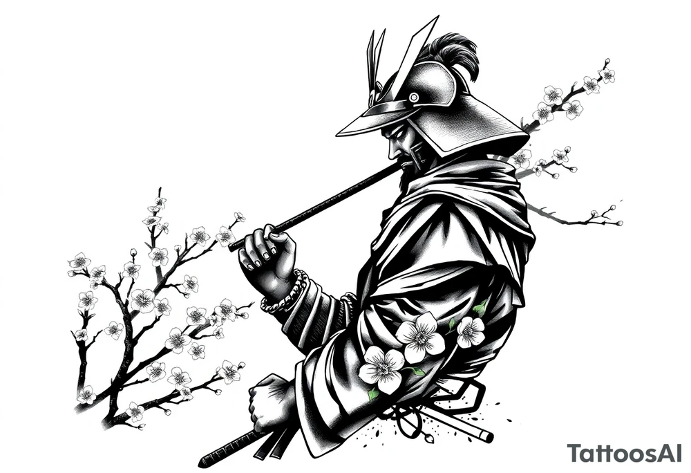 noble samurai warrior silhouette at sunset with cherry blossoms tattoo idea noble samurai warrior silhouette at sunset with cherry blossoms tattoo idea