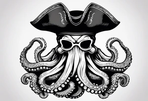 octopus wearing a pirate hat tattoo idea
