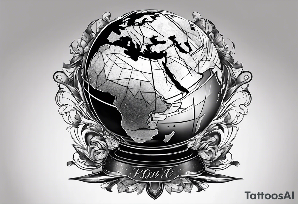 earth shattering globe tattoo idea