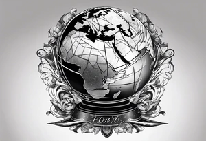 earth shattering globe tattoo idea