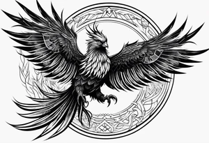 Heavy metal phoenix being reborn tattoo idea