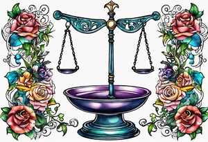 Libra scales combined with Gemini and Taurus signs tattoo idea