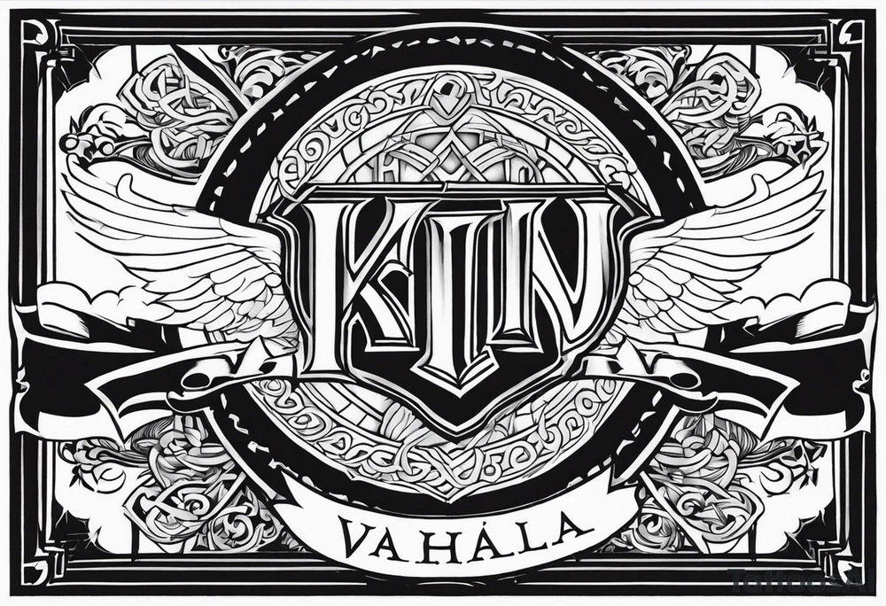 Valhalla sword shield tattoo idea