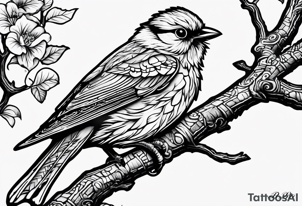 Bird oak but the B and O in elder futhark tattoo idea