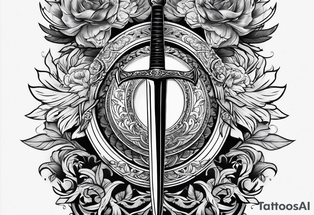 back sword tattoo tattoo idea