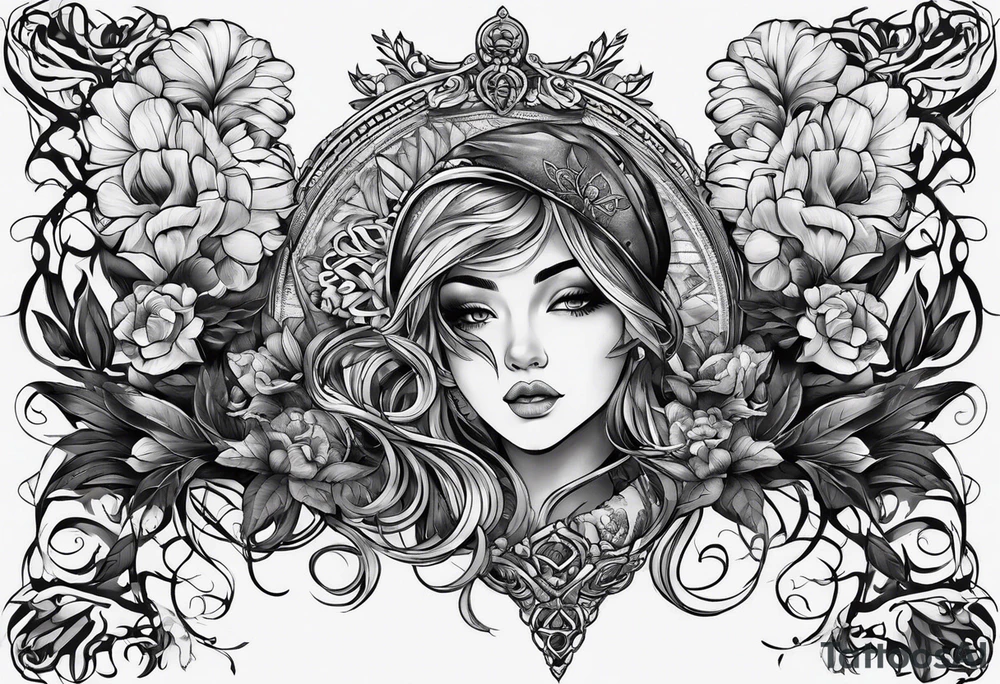 between chest tattoo tattoo idea