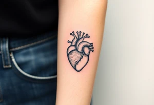 medieval human heart woodcut tattoo idea