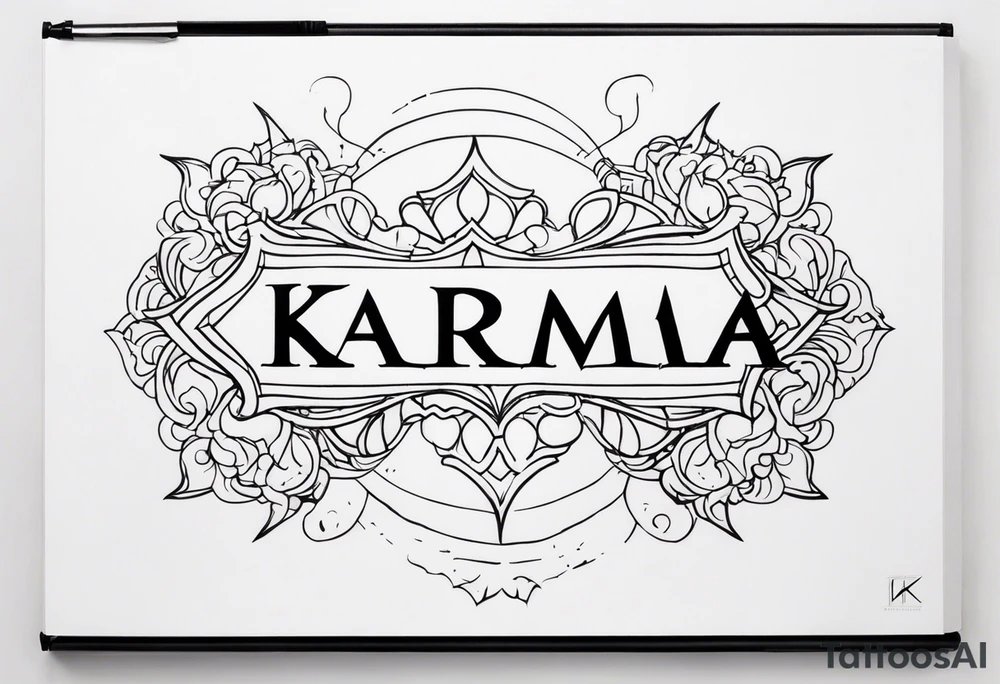 Word karma on devil tattoo idea