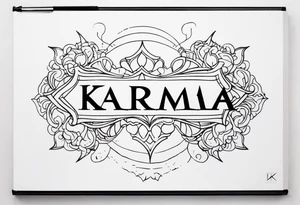 Word karma on devil tattoo idea
