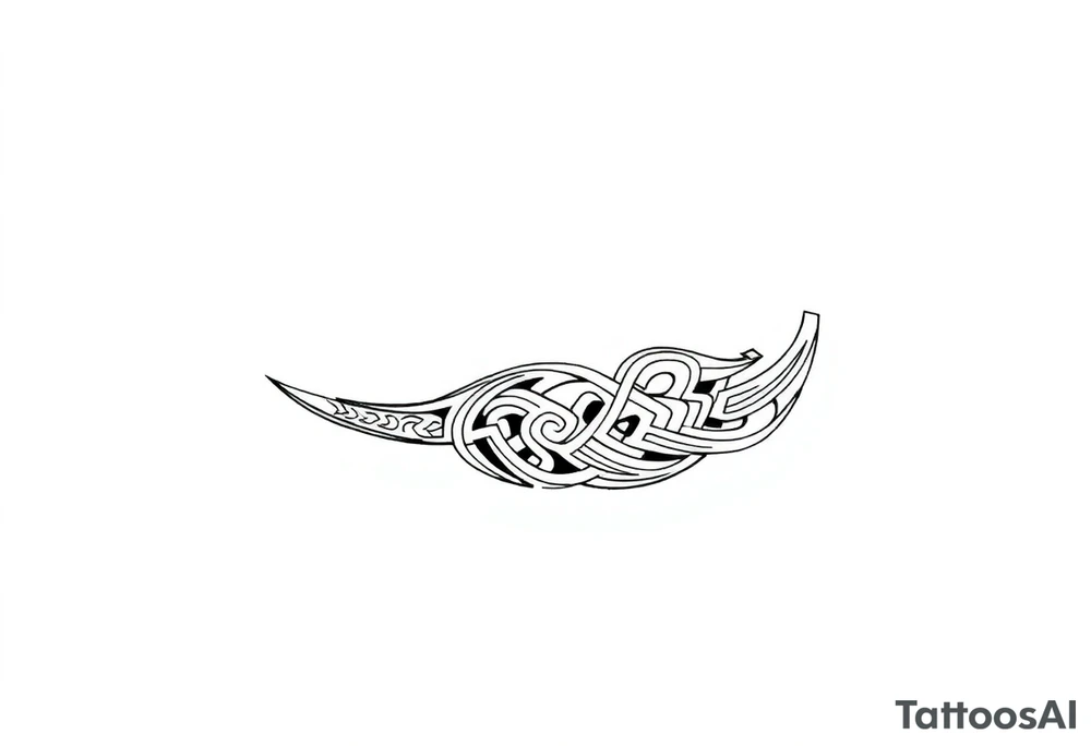 Maori style Celtic tribal sleeve tattoo idea