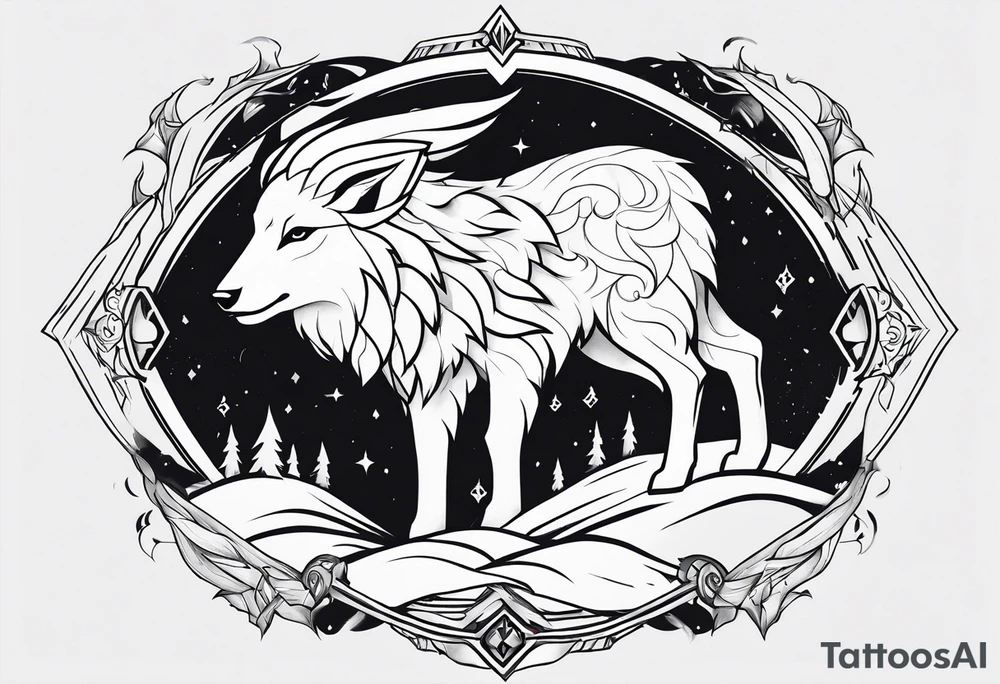 kindred league of legends. lamb and wolf tattoo idea