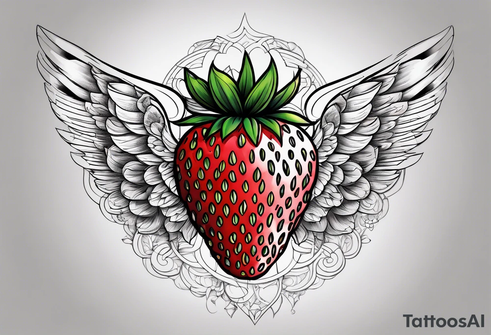 A Strawberry with wings tattoo idea