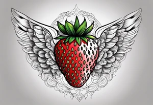 A Strawberry with wings tattoo idea