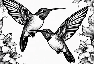 two hummingbirds tattoo idea