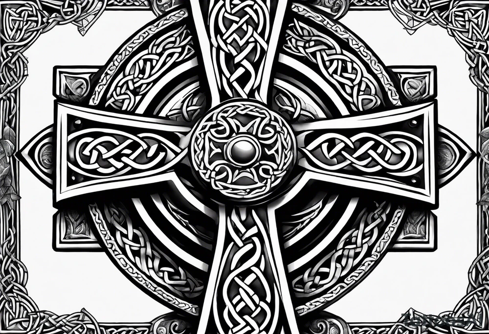 A stone Celtic cross tattoo idea