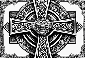 A stone Celtic cross tattoo idea
