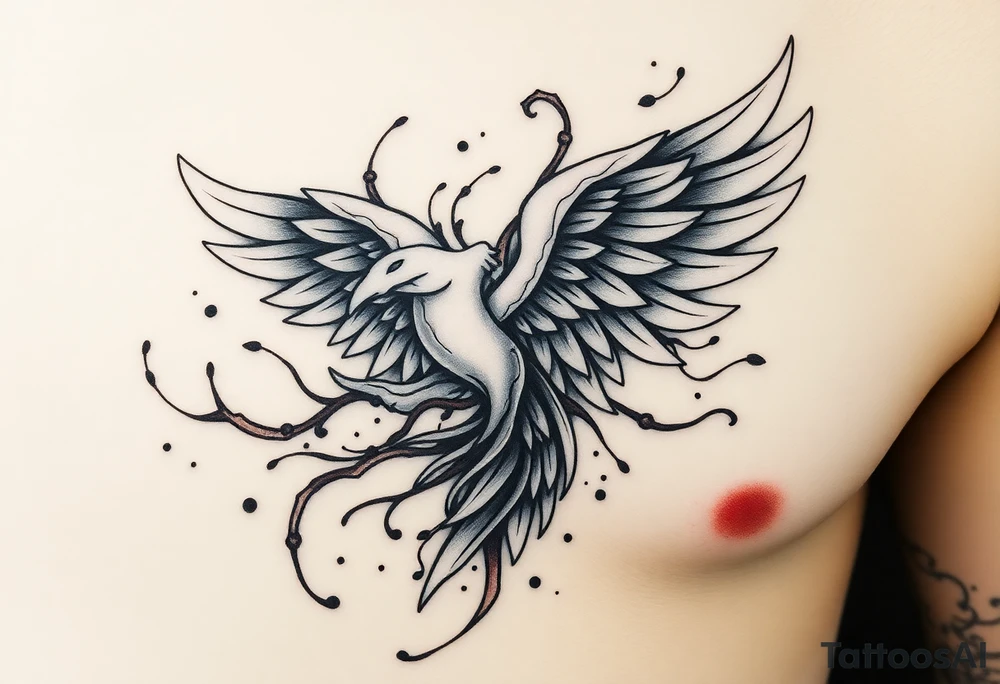 A tatuagem deve expressar força, liberdade e conexão com a multiplicidade da vida, incorporando elementos abstratos e fluidos, com linhas que sugiram movimento e transformação contínua. Evite clichês e busque um design original e significativo. Utilize técnicas de miimalismo, pontilhismo e aquarela. tattoo idea