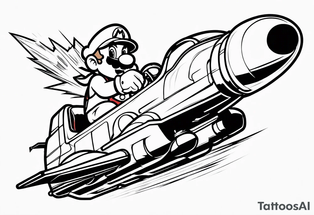 Mario riding missile tattoo idea