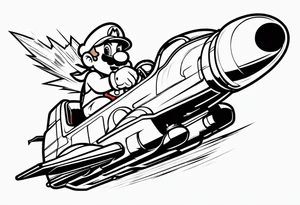 Mario riding missile tattoo idea