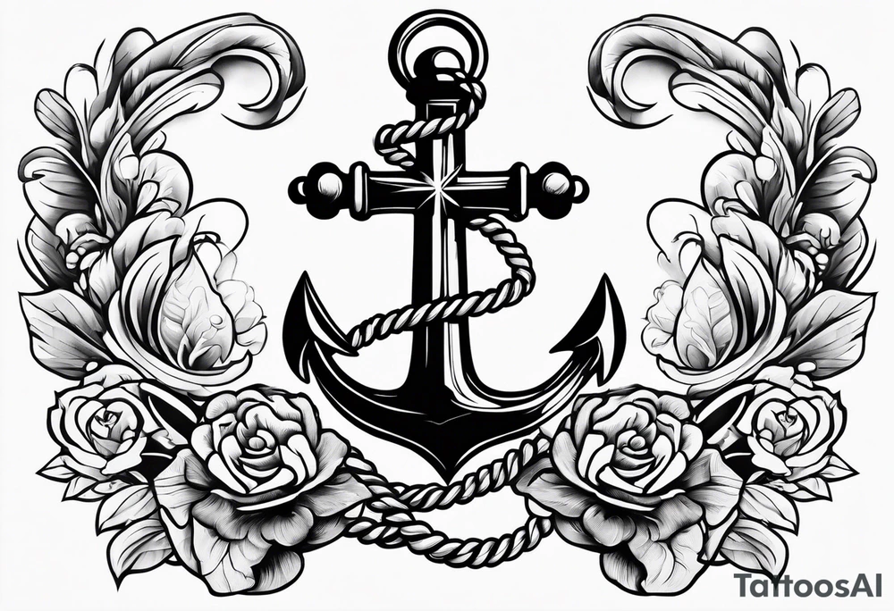 Anchor and cross tattoo idea
