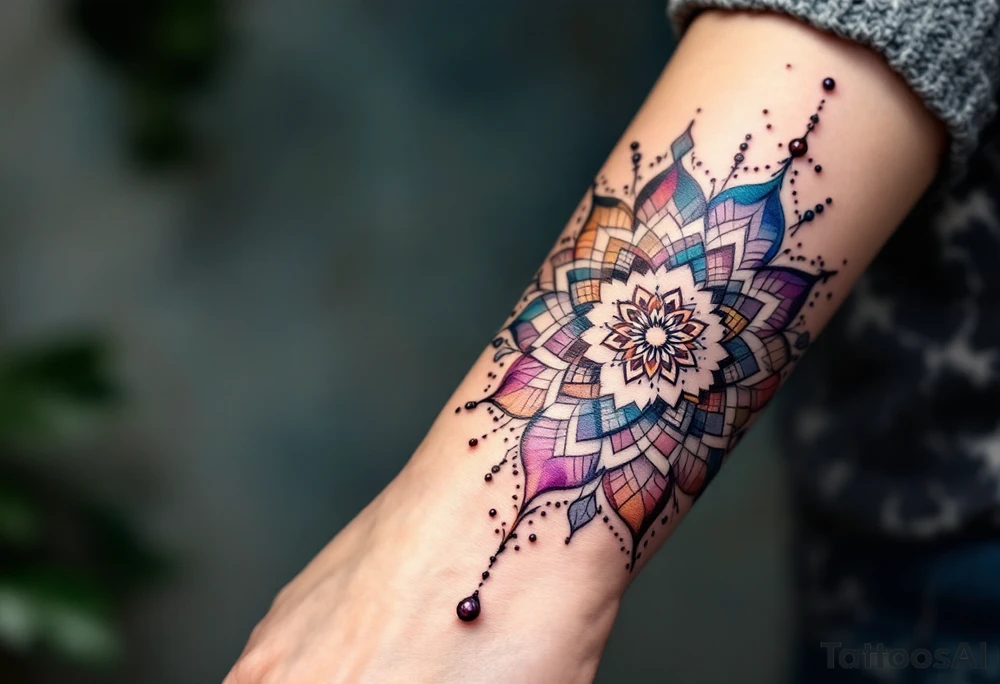 mandala melting tattoo idea