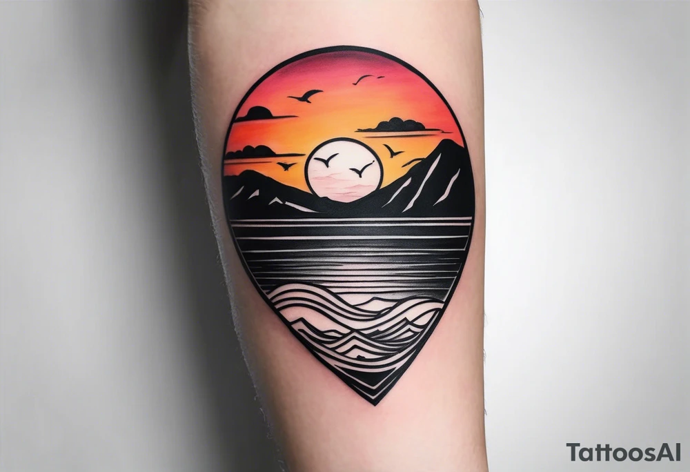 minimalistic ocean sunset tattoo on forearm tattoo idea minimalistic ocean sunset tattoo on forearm tattoo idea