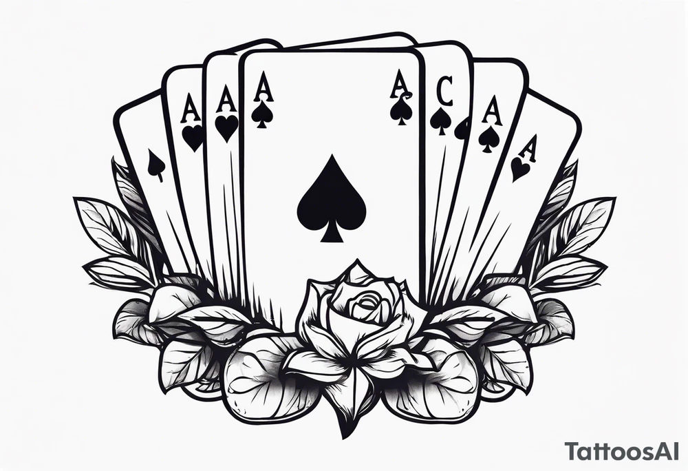 Vinyl lp with a Hand of cards inside tattoo idea