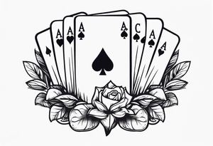 Vinyl lp with a Hand of cards inside tattoo idea