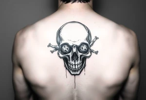 skull with The Last Of Us' fungus out of its eyes tattoo idea
