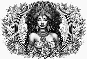 Black Goddess of sativa tattoo idea