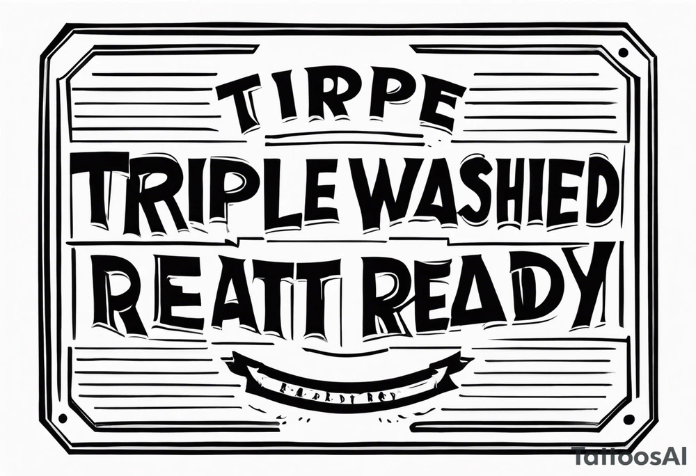 text in a box that says “triple-washed and ready to eat” tattoo idea