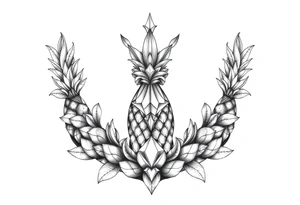 Pineapple Pubic crown
 diamond vagina and anus tattoo idea