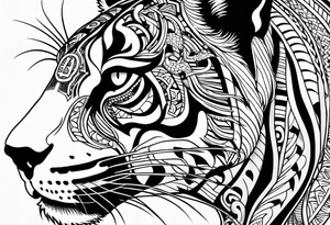 aztec black jaguar with snake tattoo idea