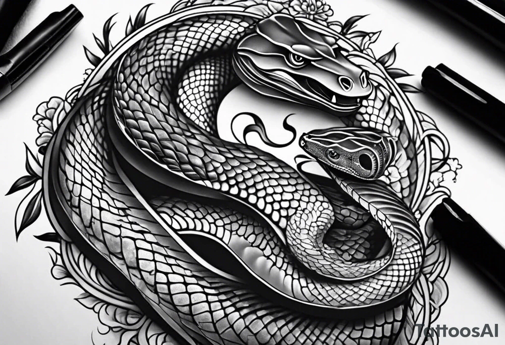 Snake black tattoo idea