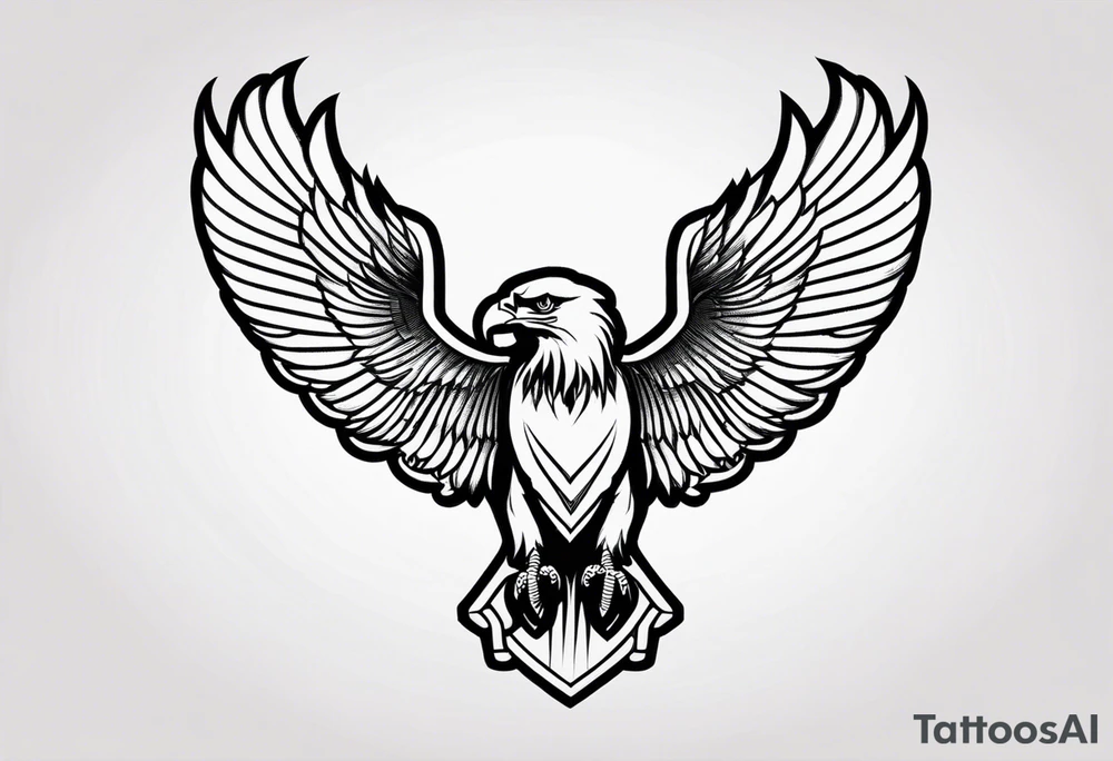 An eagle basic lined tattoo idea