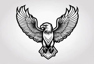An eagle basic lined tattoo idea