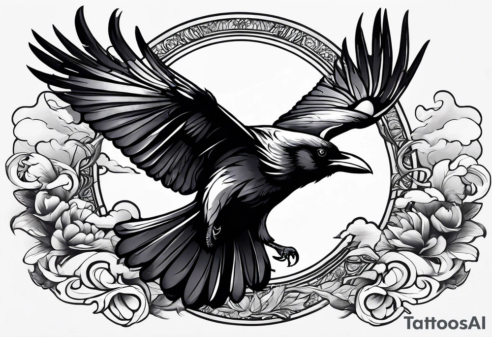 ravens in flight tattoo idea