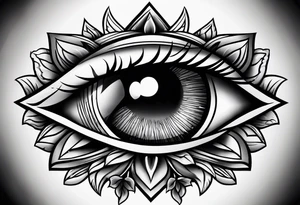 mystic eye rose tattoo idea
