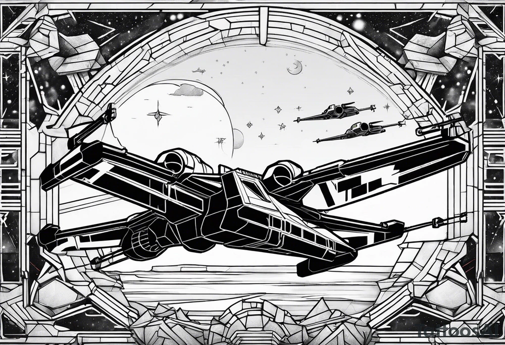 Starwars x wing tattoo tattoo idea