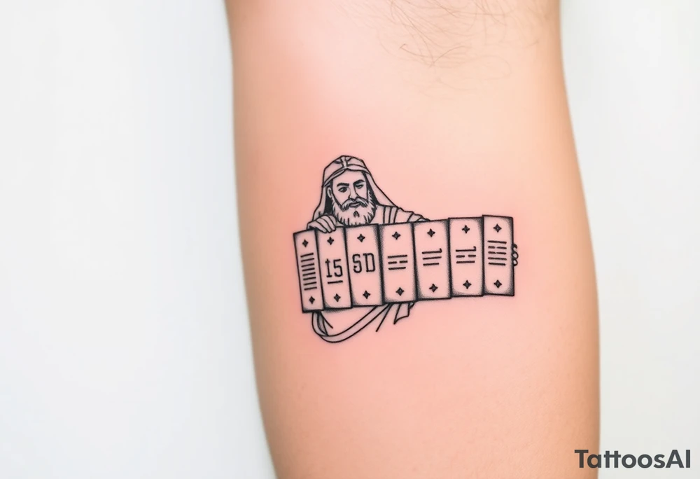 Moses holding the Ten Commandments tattoo idea