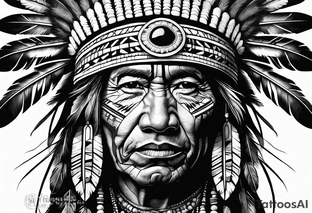 Tohono Oʼodham Native American tribe tattoo idea