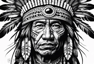 Tohono Oʼodham Native American tribe tattoo idea