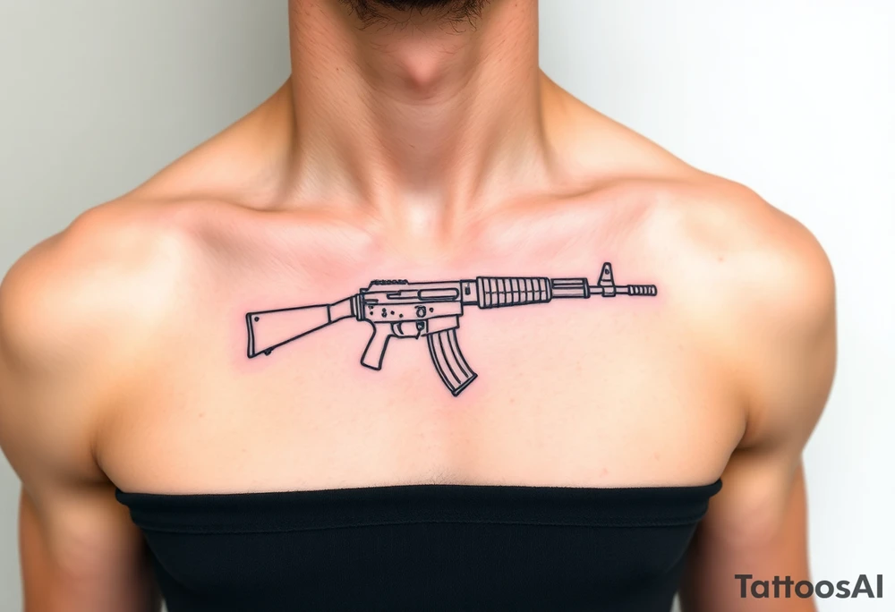 ak 47 silhouette tattoo idea