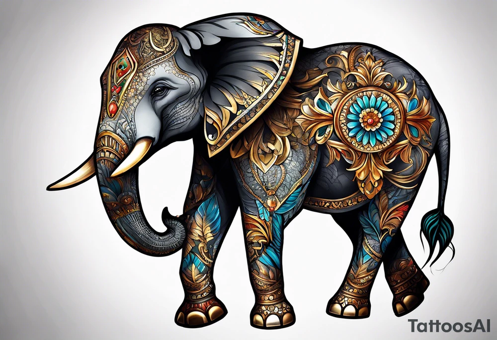winged elephant tattoo idea