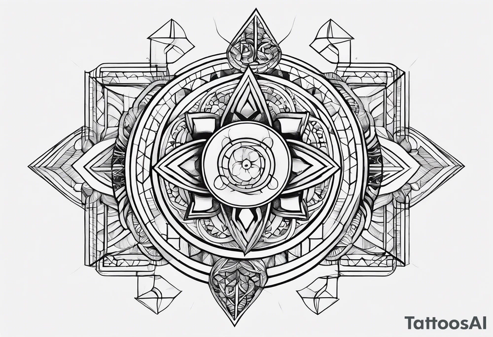 A set of geometric shapes that represent balance in life. It needs to be a small tattoo. No flowers or borders. tattoo idea