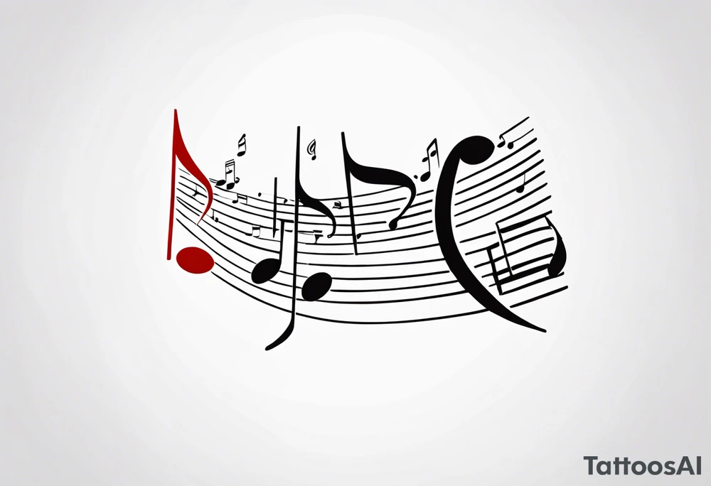 Music notes connecting daughters dancing tattoo idea