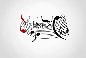 Music notes connecting daughters dancing tattoo idea
