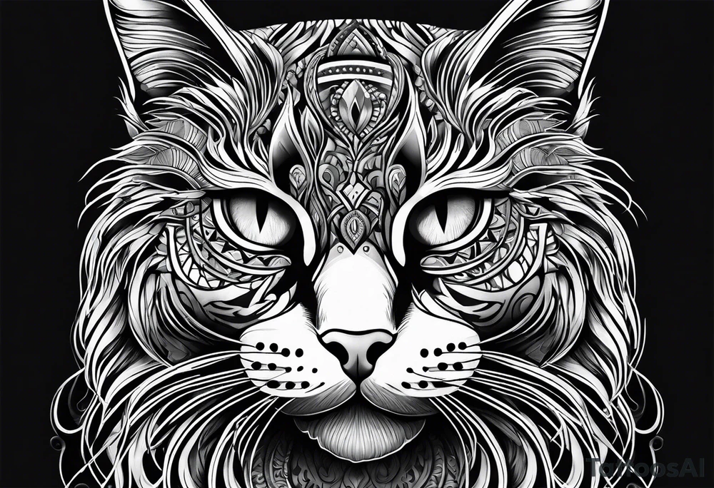 Striped cat tattoo idea